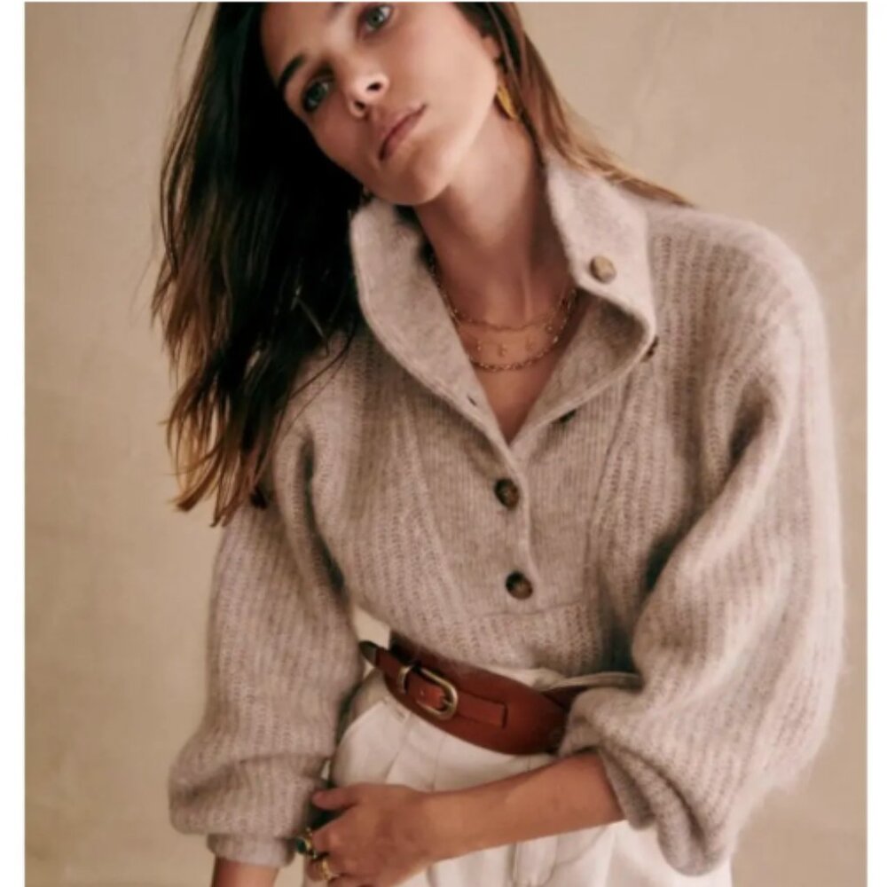 Sezane Micky Jumper in Light Beige